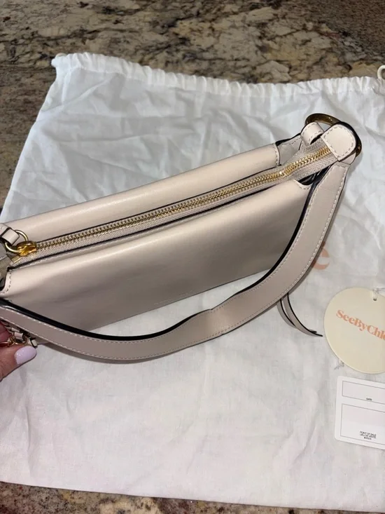 See By Chloe Tilda Cream Leather Shoulder Bag with Braided Sides - Picture 8 of 11